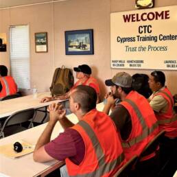 Cypress CDL School classroom orientation with new CDL trainees learning fundamentals