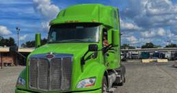 Cypress Truck Lines driver in green truck on regional CDL route