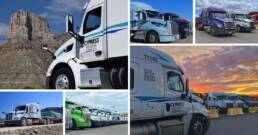 Row of Cypress Truck Lines trucks for regional CDL jobs in the Southeast